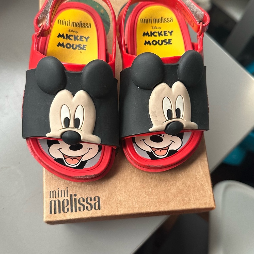 Mini Melissa Kids Mickey Mouse Red Sandals